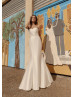 Two Piece Ivory Lace Satin Charming Wedding Dress